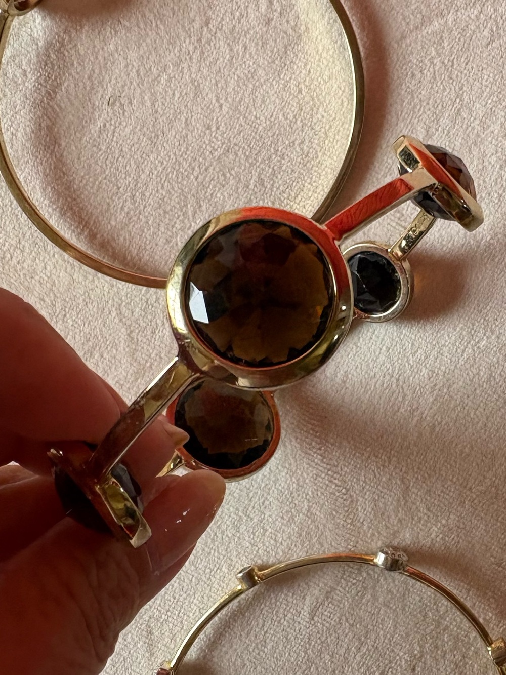 henri bendel Gold/champagne Tone Bracelet with Amber Brown Crystals - Picture 3 of 10